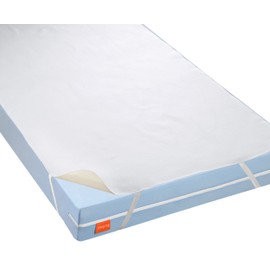 sleepling 197489 Waterproof Molleton Mattress Topper, Incontinence Pad, Mattress Protector with Breathable Coating, 95 Degrees, Made in Germany, 140 x 200 to 160 x 200 cm, White