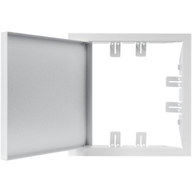 12" x 12" Inch Galvanized Steel Access Panel Door - for Outdoor and Indoor Use - Opening Flap Cover Plate - Box Door Lock - Door Latch - Inspection Hatch - White Polymer Coating