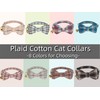 YUDOTE Plaid Cat Collars with Bow,Quick Release Safty Buckle and
