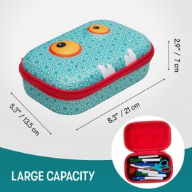 ZIPIT Beast Pencil Box for Kids | Pencil Case for School | Organizer Pencil Bag | Large Capacity Pencil Pouch (Blue)