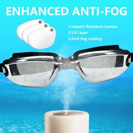 Airoads Shortsighted Swim Goggles Nearsighted Swimming Goggles Leakproof Anti Fog Swimming Goggles for Adult Men Women Youth (-2.5, Black)