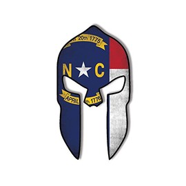 Spartan Helmet Vintage North Carolina Sticker (NC Distressed Gun 2nd Amendment Decal Vinyl for Cars, Trucks, Laptops (5 x 2.8 inch)
