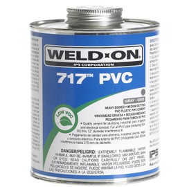 Weldon 1681-4113 10148 1 Pint 717 PVC Cement, Gray