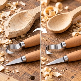 Wood Carving Hook Knife – Ergonomic Curved Chisel Spoon Carving Tool for Beginners, DIY Crafters and Professional Woodworkers