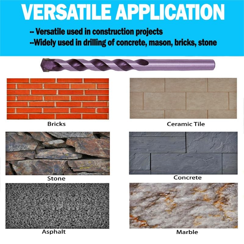 Masonry Drill Bit Set 5/32 in. Carbide Tip Blawck/White Drill