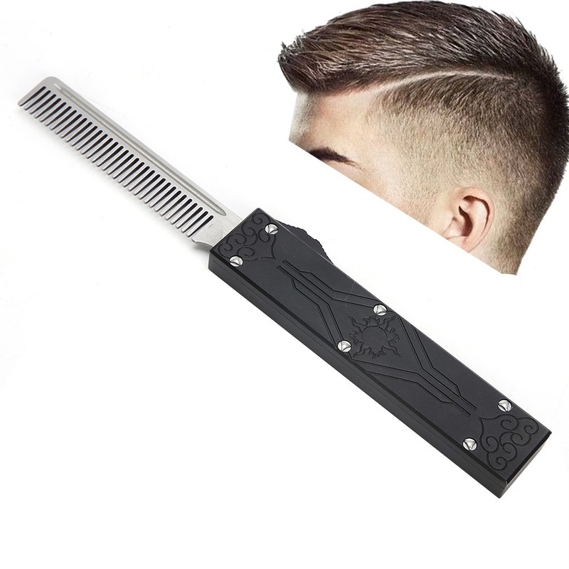 Stainless Steel Spring Comb Hair Beard Folding Pocket Comb Hairdressing