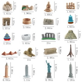 ONEST 20 Pieces Mini World Building Model Playsets Famous Architecture Figurines Toys for Boys and Girls