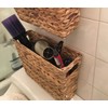 Yesland Hand-Woven Narrow Water Hyacinth Holder Wicker Basket, 15.5 x
