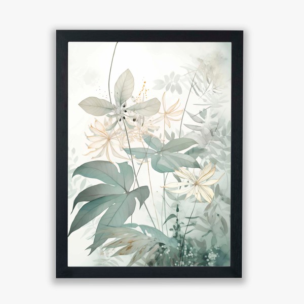 Whispering Botanicals No.1 – Minimal Leaf Study in Green and