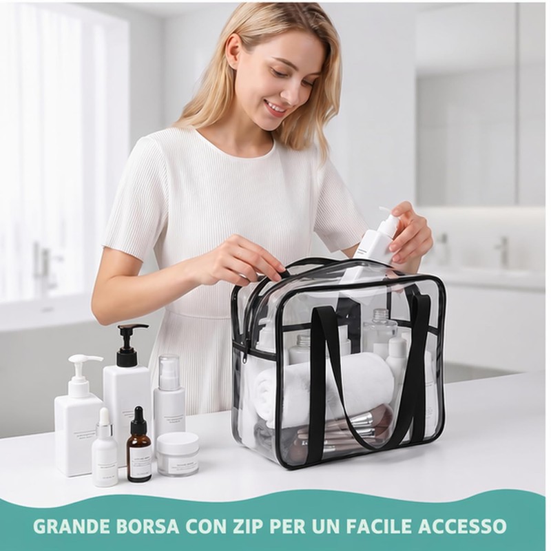 Dexpally Borsa Trasparente per Lavoro PVC Borsa Trasparente Concorsi Clear