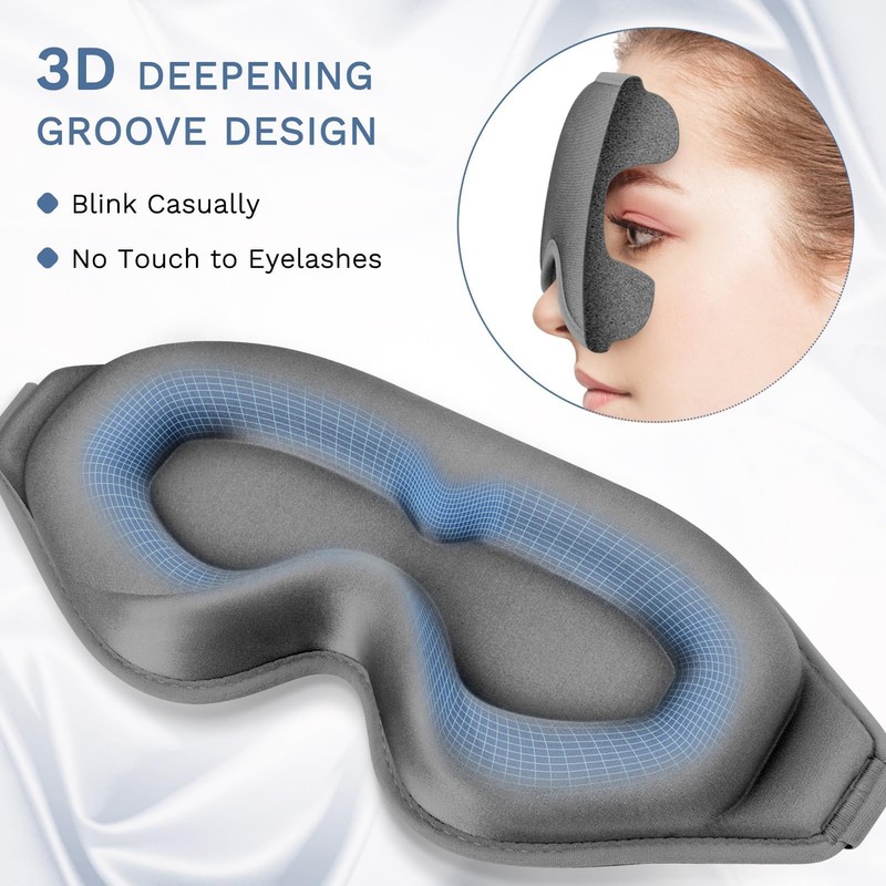 FlyCoco 99% Fully Block Out Light Eye Sleep Mask, 3D