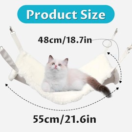 Andiker Cat Hammock, Reversible Cat Cage Hammock with Metal Hooks for Cats for Sleeping and Playing, 21.6 * 18.9 Inches Double-Sided Hanging Cat Bed to Hang in Cages or under Chairs