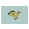 Lunarable Chicken Cutting Board, Karate Kicking Chick Fighter Animal with