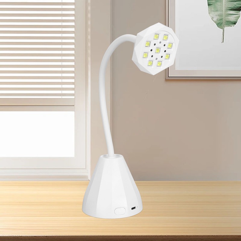 27W Gooseneck Nail Lamp with 9pcs Lamp Chips Flexible Gooseneck