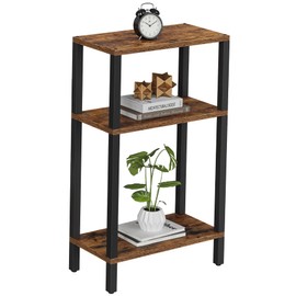 TUTOTAK Small Side Table, Narrow End Table, Skinny Sofa Table, Slim Nightstand, Couch Table, Living Room, Bed Room, Brown TB01BB077