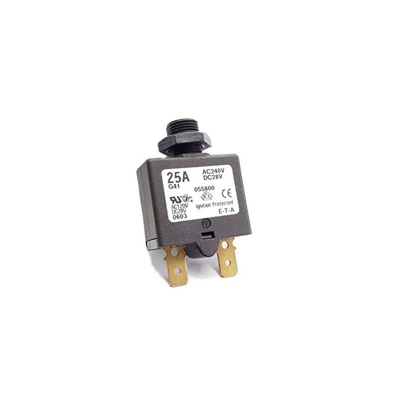 E-T-A Circuit Protection and Control 1658-G41-02-P10-25A, Circuit Breaker; Therm; Push;