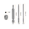 HARFINGTON 9Pcs Square Head Screwdriver Bits SQ2, SQ3 Magnetic 1/4