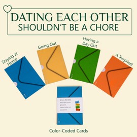 A Year Of Dates - A Date Night Box with Sealed Date Ideas, Thoughtful Wedding Gifts and Perfect Paper Wedding Anniversary present. Couple Date Night Ideas