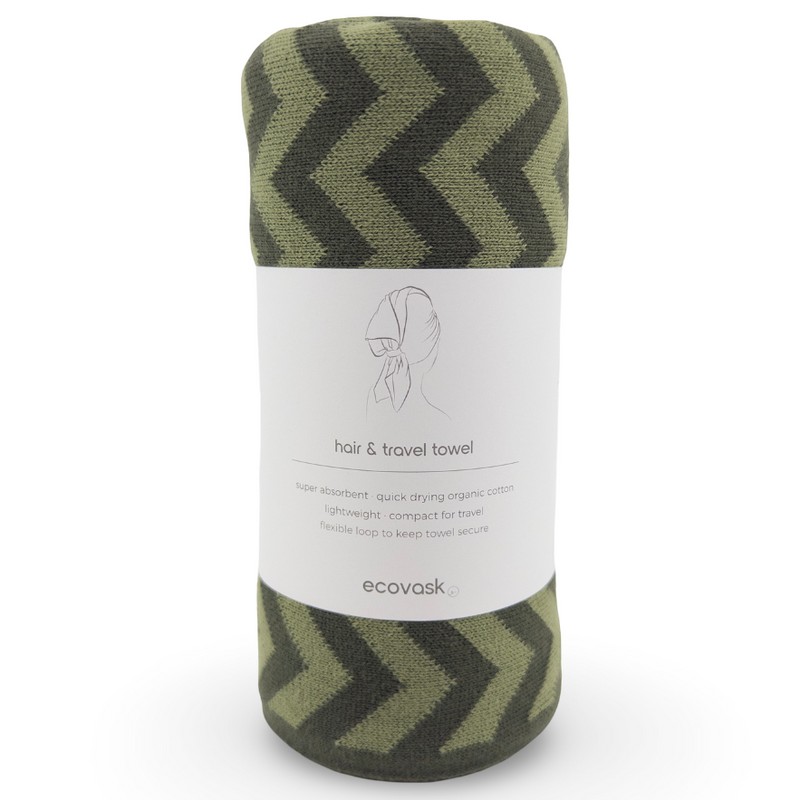 Ecovask Travel Towel & Hair Wrap - Organic Cotton, Original