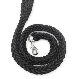 Correa de Cuerda para Perros Grandes y Razas Grandes, Fuerte y Resistente, Negra, Larga (4 Pies)