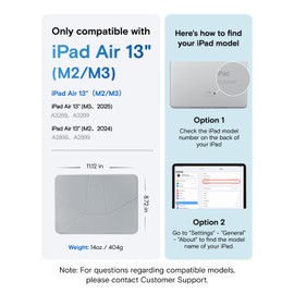 MOFT Dynamic Folio Case for iPad Air 13-inch (M3 2025 / M2 2024),Silm Magnetic Stand Case with 20+ Viewing Angles, Auto Wake/Sleep,Ultra Thin, Cement x Sapphire