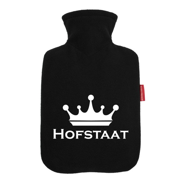 Huuraa Wärmflasche Hofstaat Schützenfest Geschenk 1,8 Liter Black Classic Veloursbezug