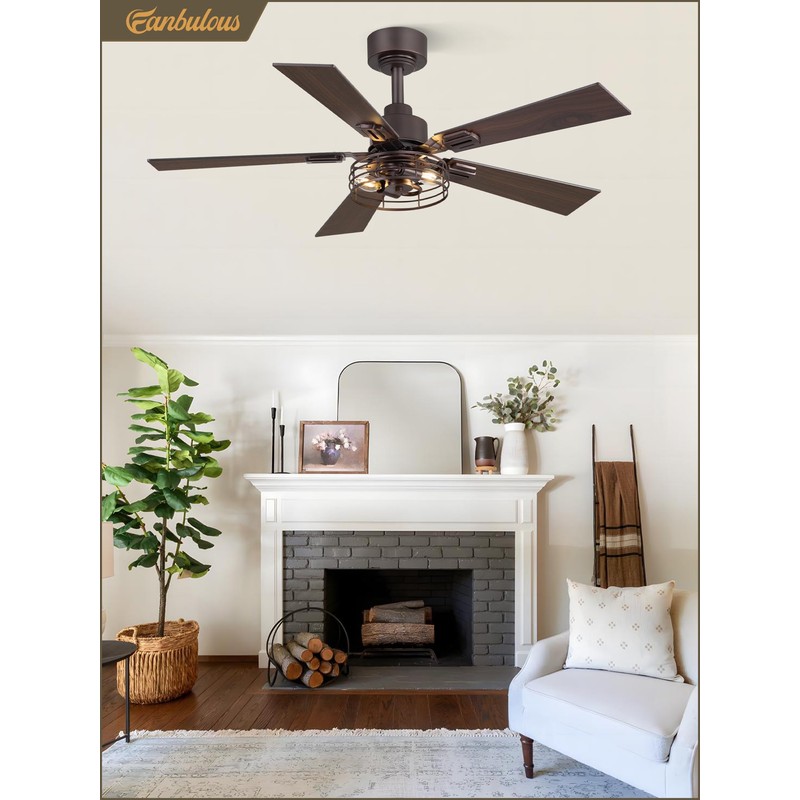 Fanbulous 1 Pack Farmhouse 42 Inch Ceiling Fans with Lights,