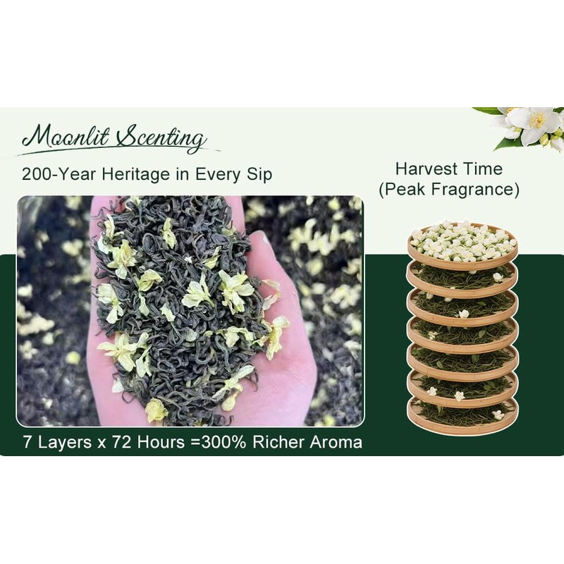 ZenVerdant Premium Jasmine Green Tea Loose Leaf, 12oz | 7x