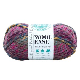 Lion Brand Yarn Wool-Ease Thick & Quick, Super Bulky Wool Blend Yarn for Knitting, Crochet, and Crafts, Astroland, 1 Pack