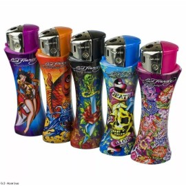 Ed Hardy 5PC ED HARDY REFILLABLE TATTOO CURVE LIGHTER/RANDOM