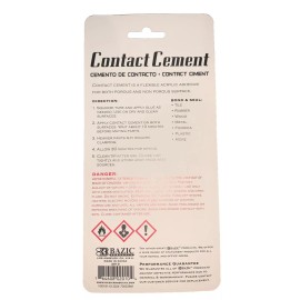 Bazic 1 oz Bazic Contact Cement Glue Strong Bond & Seal Tile Rubber Wood Metal Plastic