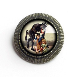 Krampus the Christmas Demon Brooch - Barrel