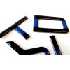 AFX-TRIMS 3D BLACK BLUE DOMED TRD UPPER GRILLE LETTERS FOR