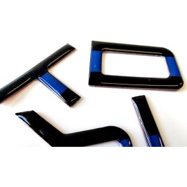 AFX-TRIMS 3D BLACK BLUE DOMED TRD UPPER GRILLE LETTERS FOR TOYOTA TUNDRA 2022 - 25 US MADE