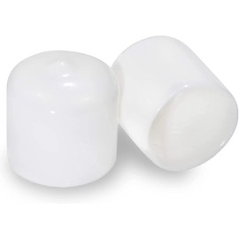 Made in USA Prescott Plastics 1” Inch (25.4 mm) Rubber Hole Plugs and Inserts, Flexible Pipe Post, Round White Vinyl End Caps for Metal Tubing, Fence Post, Glide Protection from Furniture (Pack of 4)