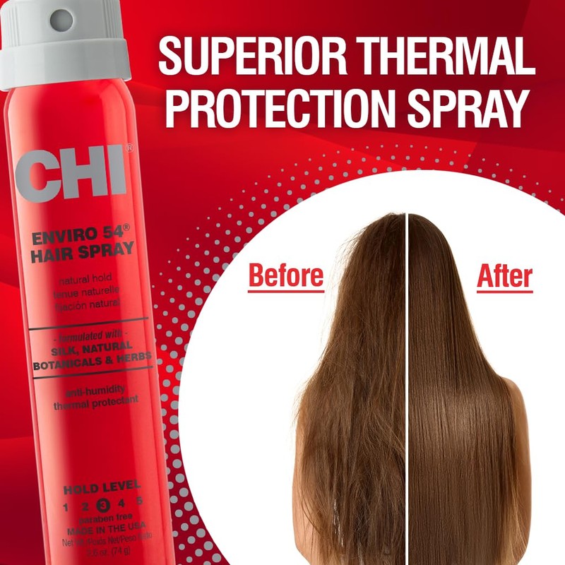 CHI Enviro 54 Hairspray, Natural Hold, Lightweight Spray to Finish