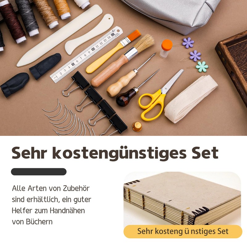 Wankon 49 Pieces Bookbinding Set for Beginners, Bookbinding Tools, Book