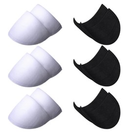 6 Pairs Foam Shoulder Pads Soft Shoulder Pads Foam Shoulder Pads for Sewing Suit Shoulder Pads Sewing Accessories for Jacket Shirt Coat Jackets (3 Pairs Black and 3 Pairs White)