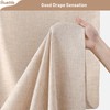 Awellife 84 Inch Extra Long Beige Linen Shower Curtain Set