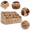 BSTKEY Water Hyacinth Desk Organizer, Hand Woven Magazine Mail Sorter