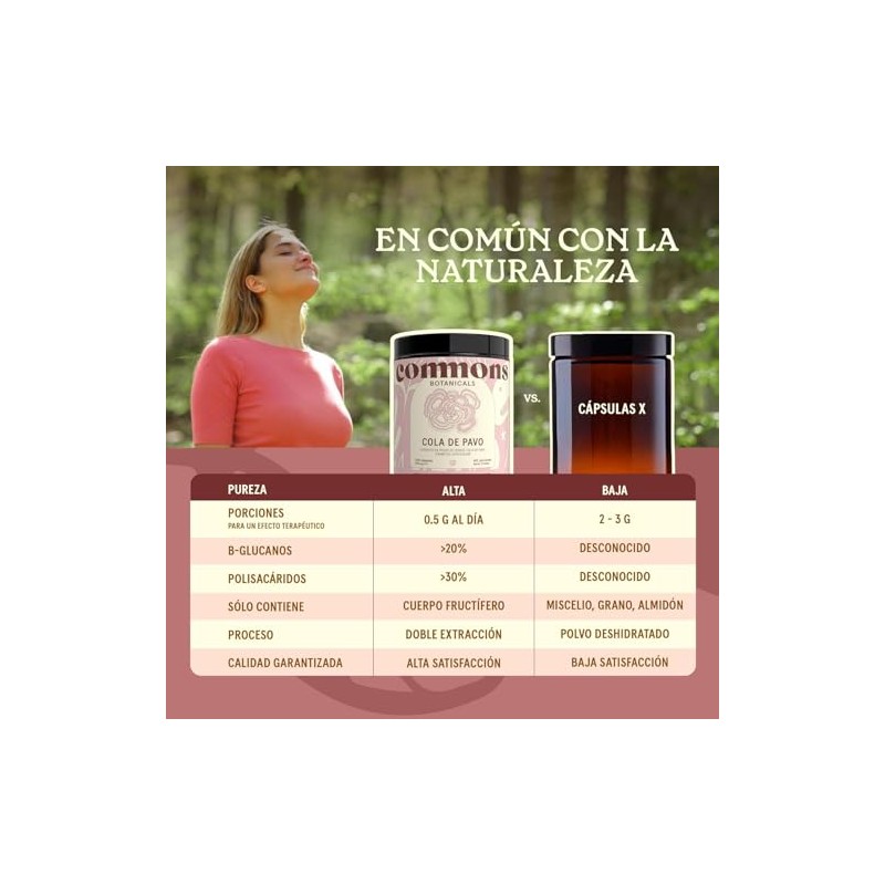 Hongos Adaptógenos Suplemento Hongo Cola Pavo 120 Cápsulas Extracto 100
