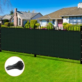 Coonoble Fence Privacy Screen Outdoor 6' x 90' Green Heavy Duty Mesh Shade Net Cover with Grommets, Privacy Screens Fencing for Patio Backyard Garden