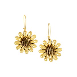 MINACHI Boho Vintage Summer Gold Plated Sunflower Drop Dangle Earrings Jewelry Gift for Women