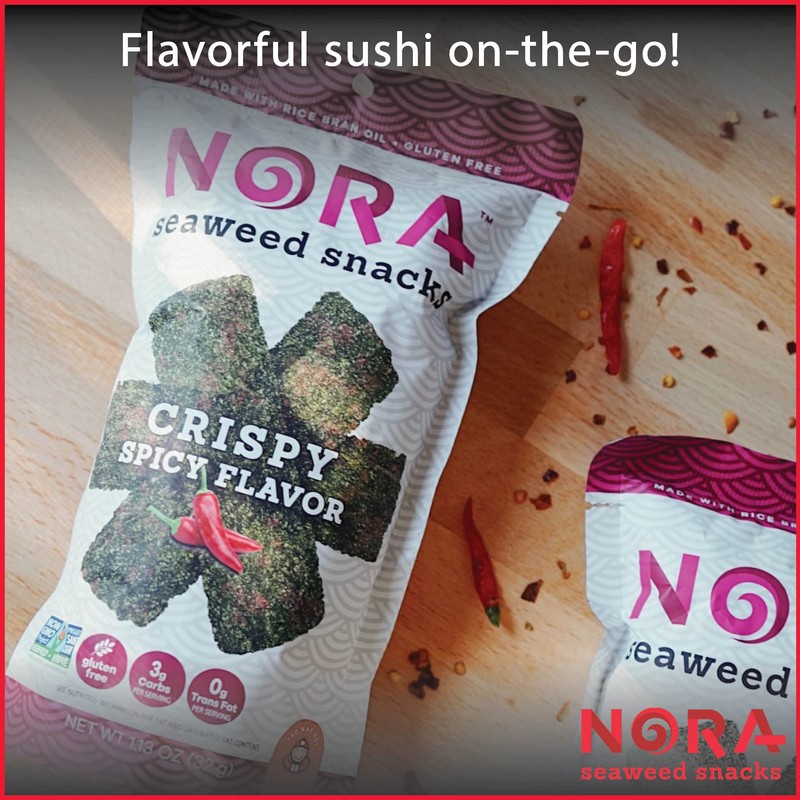 Crispy Spicy Seaweed Snacks by Nora, Thick Nori Sheets Snack