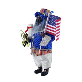 Windy Hill Collection Red, White & Blue Americana Celebration Ethnic African American Santa 16" Inch Santa Claus Standing Figurine Figure Decoration 164060A