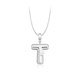 Milan Chiva Bubble Initial Letter Necklaces for Women 14K Gold Plated Puffy Tiny Letter T Necklace Pendant Dainty Adjustable Chain Trendy Choker Jewelry MNS-1028SL