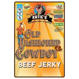 Katie's Beef Jerky - Sugar Free Beef Jerky -12 Delicious Keto-Friendly Flavors, High Protein, Sugar Free Meat Snacks, Great Snack for Low Carb Diet, Made in USA (Old-Fashioned Cowboy, 6)