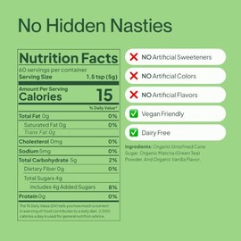 Matcha Made Premium Organic Stone Ground Powder - Latt Grade - Polvo de t verde Matcha japons puro - Alternativa de caf 1.76 oz                       
