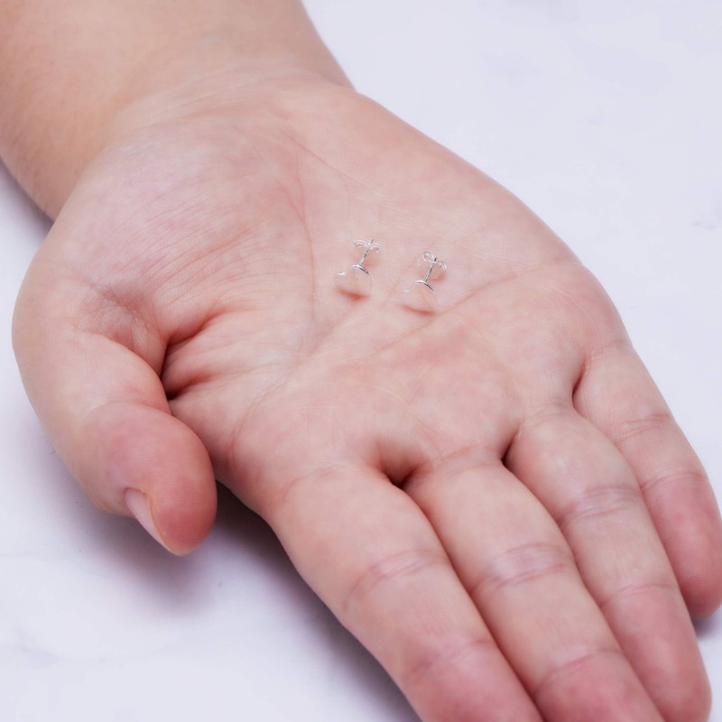 Philip Jones Sterling Silver Rounded Heart Earrings