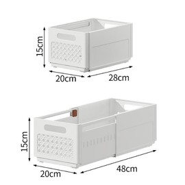 Ruspela Storage Boxes Set of 3 Foldable Wardrobe Storage Organisers Retractable Storage Bins Stackable Drawer Organizer for Home Office Bedroom Kitchen Bathroom